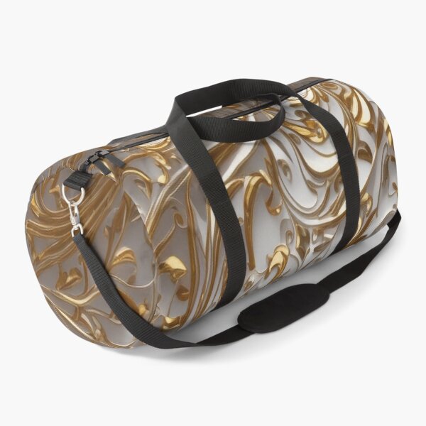Item preview, Abstract Silver and Gold Marble Swirl Art designed and sold by BirdsnStuff.