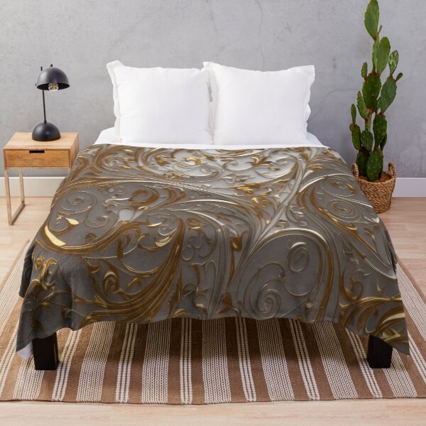 Item preview, Abstract Silver and Gold Marble Swirl Art designed and sold by BirdsnStuff.
