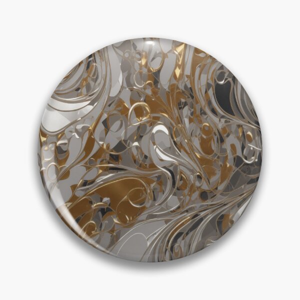 Item preview, Abstract Silver and Gold Marble Swirl Art designed and sold by BirdsnStuff.