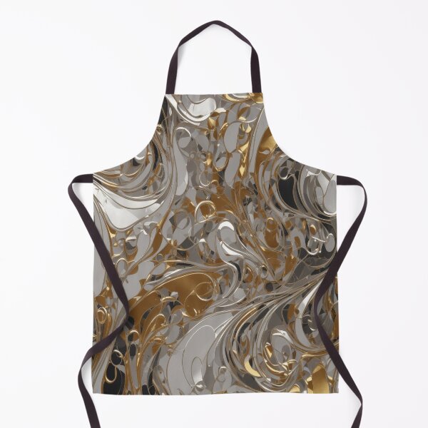 Item preview, Abstract Silver and Gold Marble Swirl Art designed and sold by BirdsnStuff.