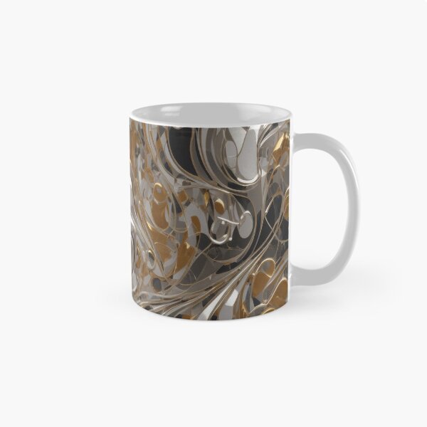 Item preview, Abstract Silver and Gold Marble Swirl Art designed and sold by BirdsnStuff.