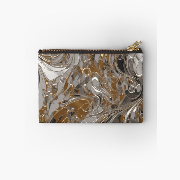 Item preview, Abstract Silver and Gold Marble Swirl Art designed and sold by BirdsnStuff.
