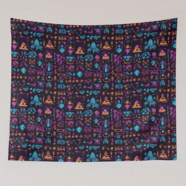Item preview, Alien Glyphs and Symbols Pattern #1 designed and sold by Electric-Easel.