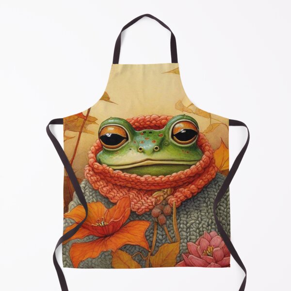 Item preview, Cute frog in a knitted cozy sweater - autumn portrait. designed and sold by SaraSumi.