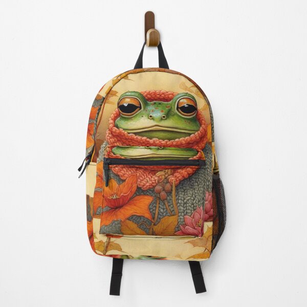 Item preview, Cute frog in a knitted cozy sweater - autumn portrait. designed and sold by SaraSumi.