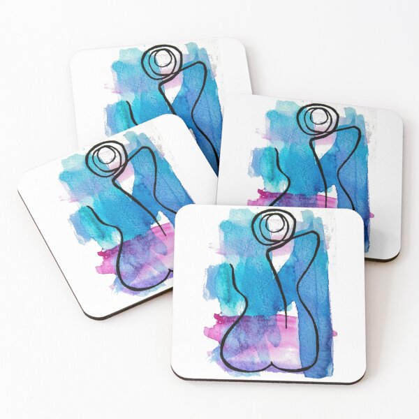 Item preview, Colorful Women: Sitting in Silence Line Drawing designed and sold by ThespisMedia.