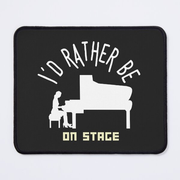 Item preview, I´d rather be on music stage, concert pianist. White text and image. Gifts & Merchandise designed and sold by LindaLG.