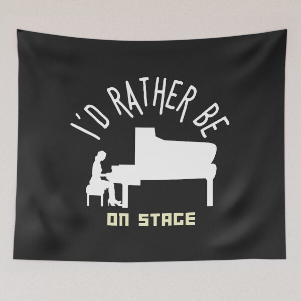Item preview,  I´d rather be on music stage, concert pianist. White text and image.   Gifts & Merchandise designed and sold by LindaLG.