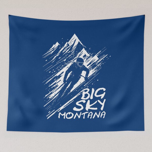 Item preview, Big Sky Montanta Skier And Mountain | Skiing Graphic Art designed and sold by TMBTM.