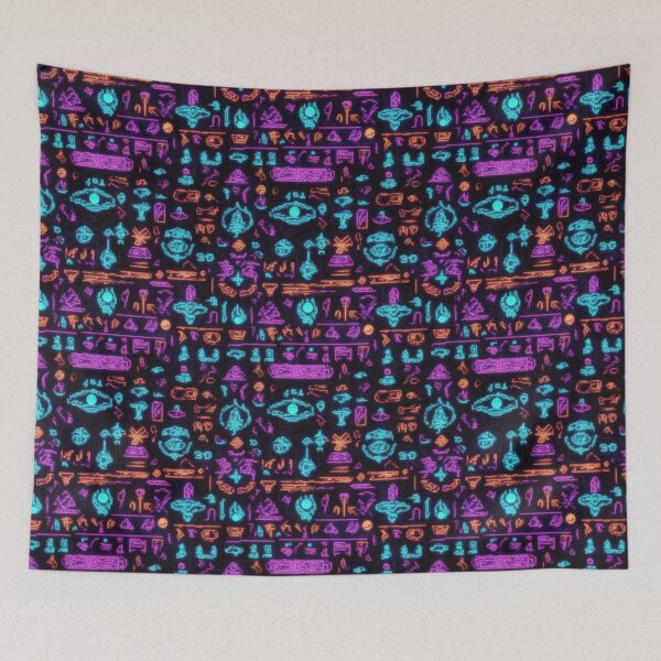 Item preview, Alien Glyphs and Symbols Pattern #4 designed and sold by Electric-Easel.