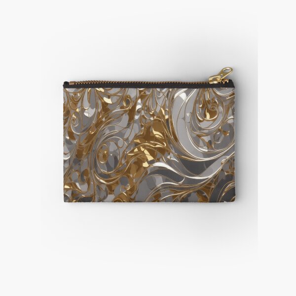 Item preview, Abstract Silver and Gold Marble Swirl Art designed and sold by BirdsnStuff.