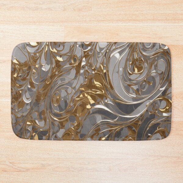 Item preview, Abstract Silver and Gold Marble Swirl Art designed and sold by BirdsnStuff.
