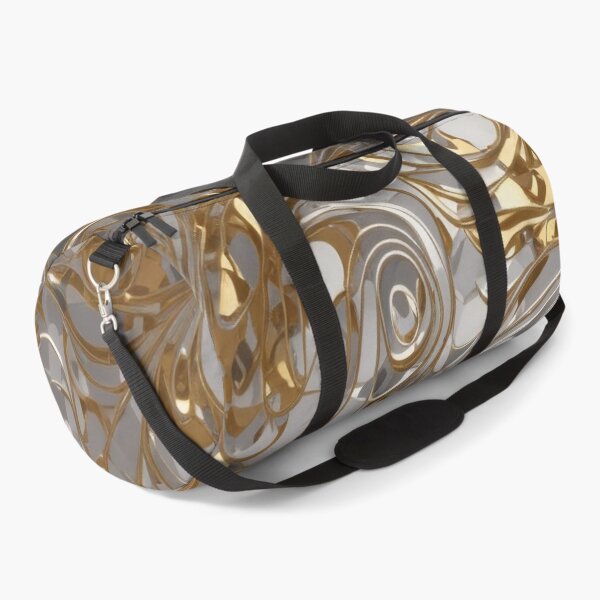 Item preview, Abstract Silver and Gold Marble Swirl Art designed and sold by BirdsnStuff.