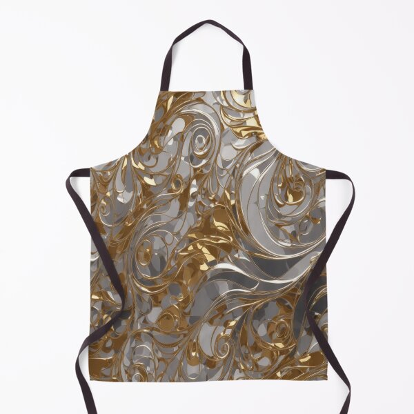 Item preview, Abstract Silver and Gold Marble Swirl Art designed and sold by BirdsnStuff.