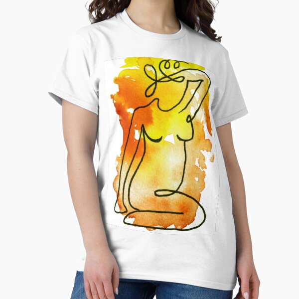 Colorful Women: Becoming a Woman Line Drawing Classic T-Shirt