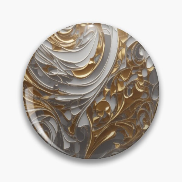 Item preview, Abstract Silver and Gold Marble Swirl Art designed and sold by BirdsnStuff.