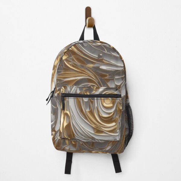 Item preview, Abstract Silver and Gold Marble Swirl Art designed and sold by BirdsnStuff.