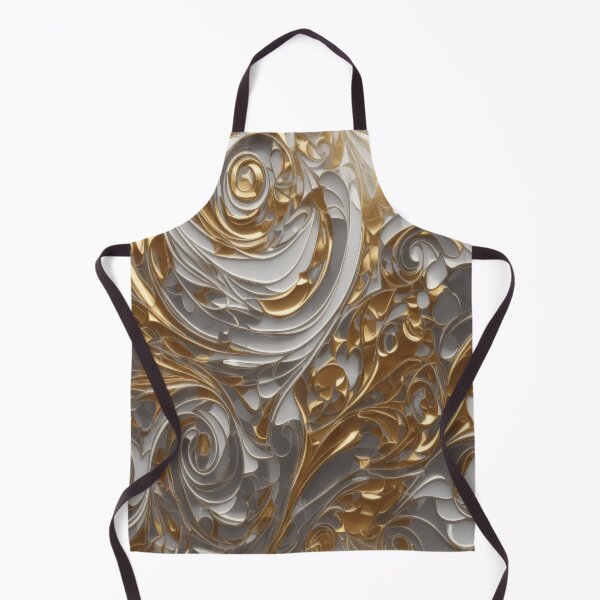 Item preview, Abstract Silver and Gold Marble Swirl Art designed and sold by BirdsnStuff.