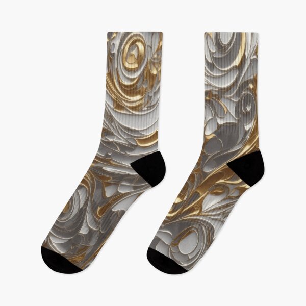 Item preview, Abstract Silver and Gold Marble Swirl Art designed and sold by BirdsnStuff.