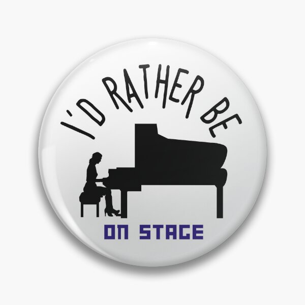 Item preview, I´d rather be on music stage, concert pianist. Black text and image. Gifts & Merchandise. designed and sold by LindaLG.