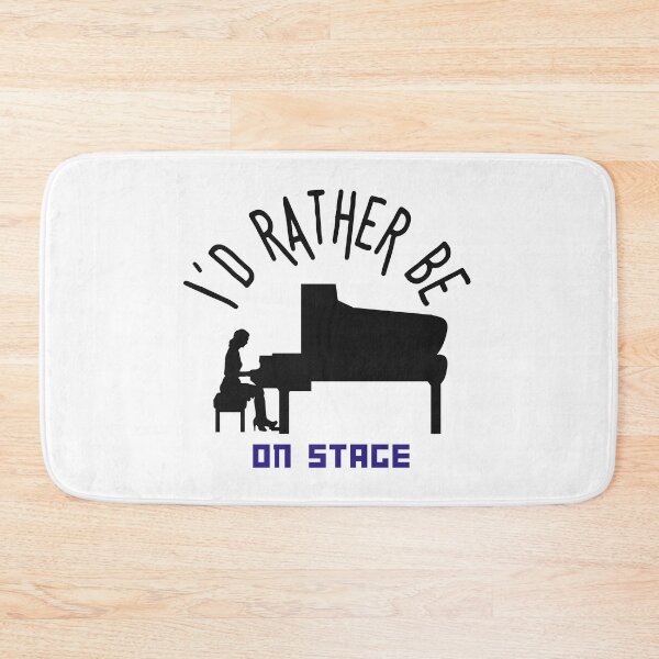 Item preview, I´d rather be on music stage, concert pianist. Black text and image. Gifts & Merchandise. designed and sold by LindaLG.