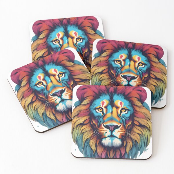 Item preview, Vibrant Colors Lion  designed and sold by ArtsyWishesShop.