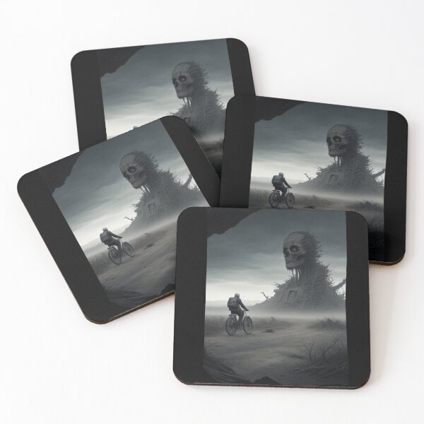 Item preview, Journey into the Abyss: The Lone Cyclist - Chilling Digital Painting designed and sold by zax454.