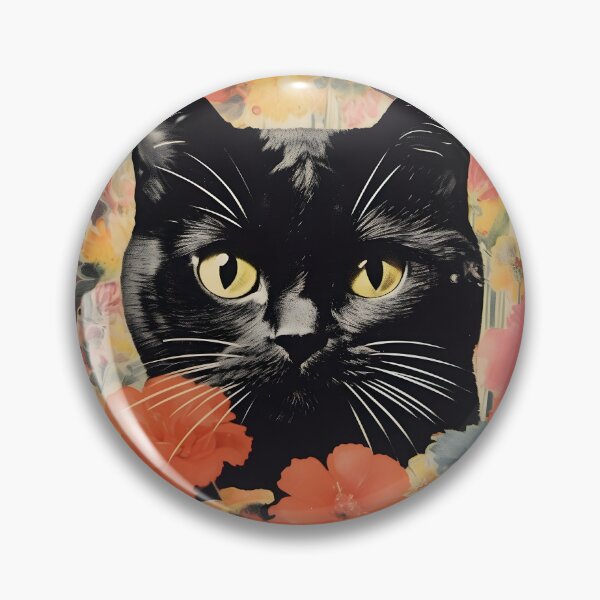Item preview, Collage Style Black Cat and Flowers designed and sold by Je-we.
