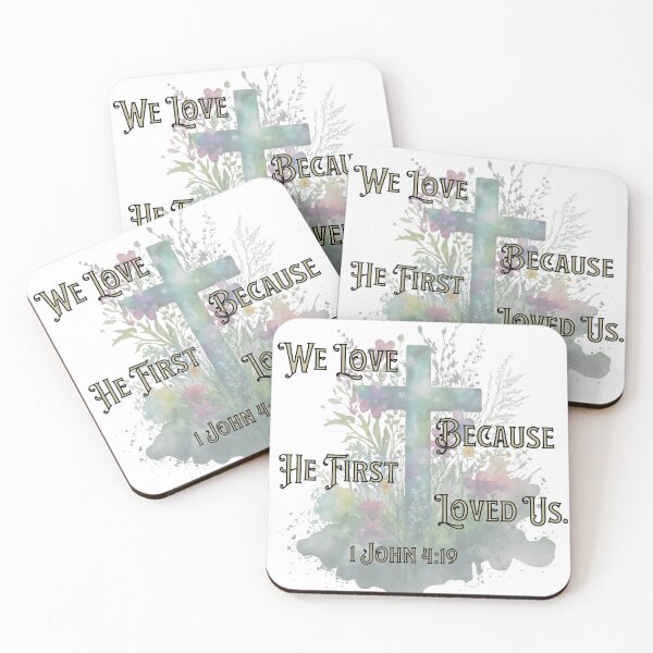 Item preview, 1 John 4:19 We Love Because He First Loved Us Bible Verse designed and sold by 5PointsDigital.