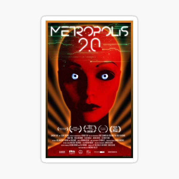 "Metropolis 2.0" - Art Deco, Sci-fi Movie Poster Sticker