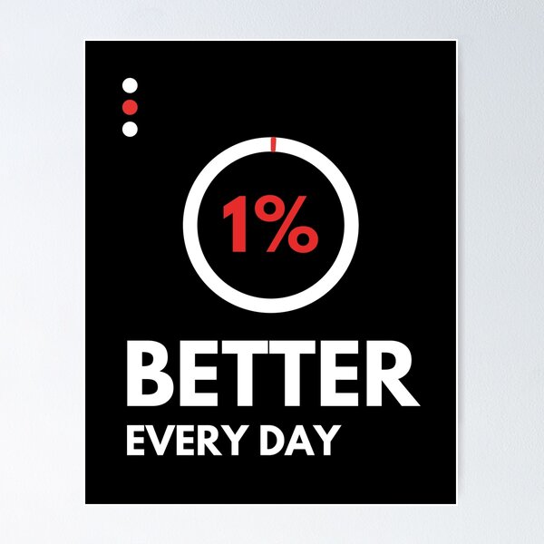 Item preview, 1% Better Every Day Motivational Poster designed and sold by Arka Venius Art.