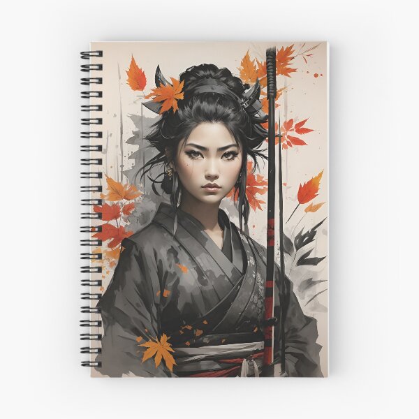 Item preview, Female Samurai Warrior - Traditional Ink Style designed and sold by Seneku-Design.