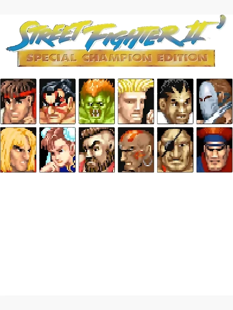 Retro 2024 Street Fighter 2 Championship Edition Character Select Screen Posters (12 8x10 individual portraits)