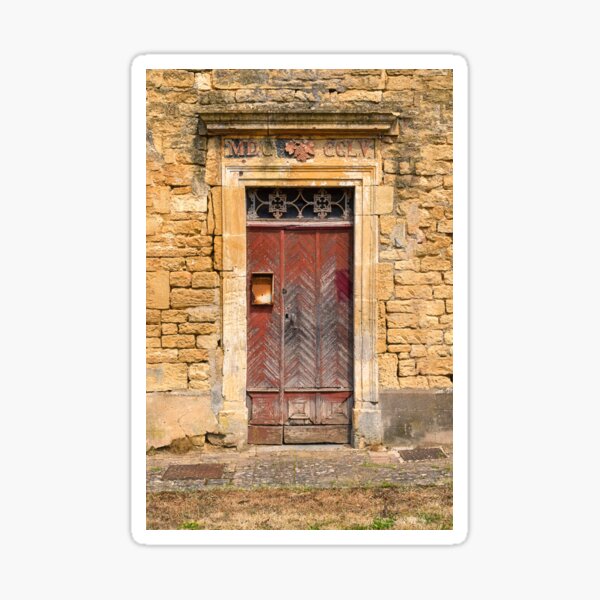 Old Red Door in France Sticker