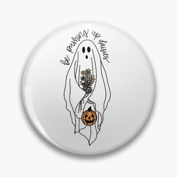 Item preview, Be Pushing Up Daisies Friendly Halloween Ghost Illustration designed and sold by apcreatively.