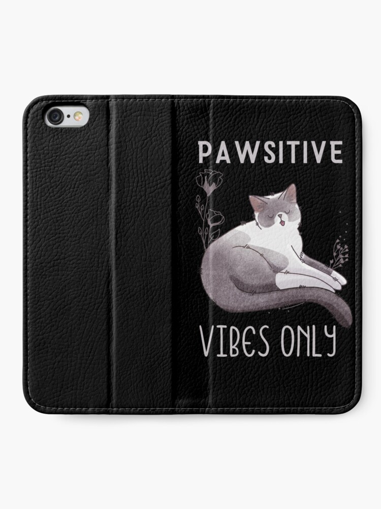 Thumbnail 2 of 6, iPhone Wallet, Pawsitive Vibes Only - Blue point Cat v2 - Gifts for cat lovers designed and sold by FelineEmporium.