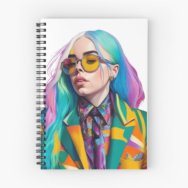 Item preview, Billie Eilish Bright Portrait - Funny Art - Hand-Drawn Style - Music Art - Pop Culture Art - Vibrant Home Decor designed and sold by ButonDesign.