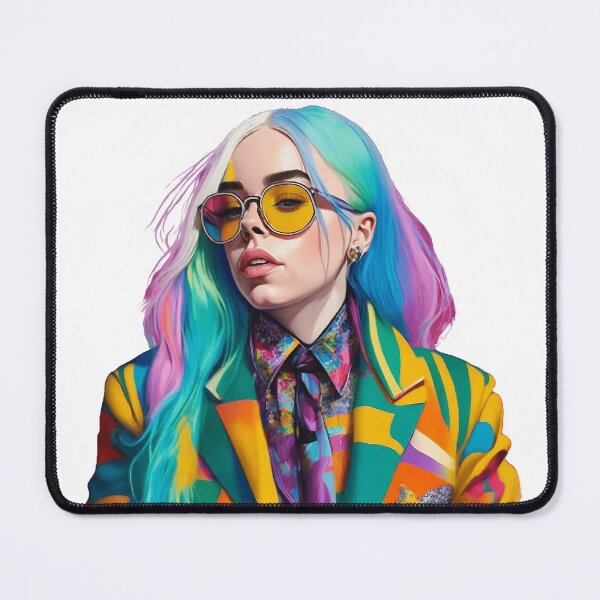 Item preview, Billie Eilish Bright Portrait - Funny Art - Hand-Drawn Style - Music Art - Pop Culture Art - Vibrant Home Decor designed and sold by ButonDesign.