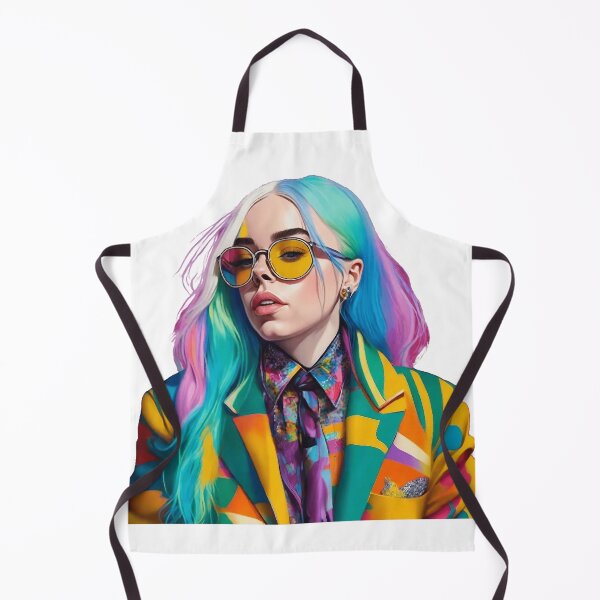 Item preview, Billie Eilish Bright Portrait - Funny Art - Hand-Drawn Style - Music Art - Pop Culture Art - Vibrant Home Decor designed and sold by ButonDesign.