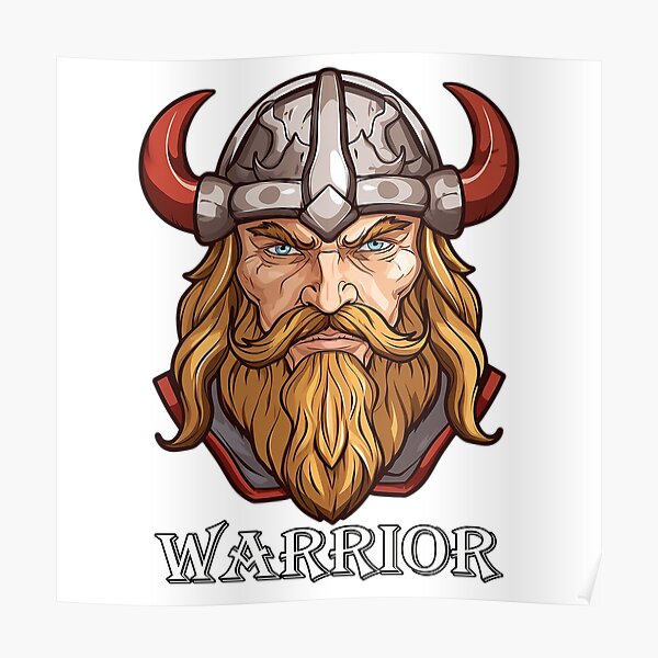 Viking Gold Beard Mustache Vikings Mascot Ancient Viking Horns Black Helmet  Horned Military Soldier Warrior Battle Fight Horns Medieval Fighter War