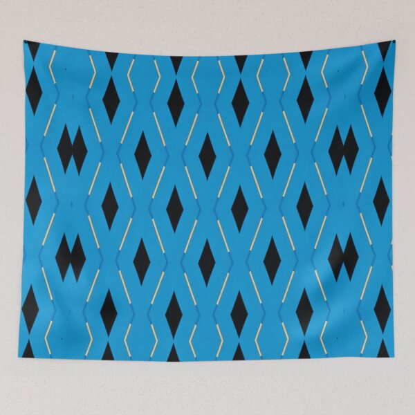 Artikelvorschau, Schwarzes und blaues Rautenmuster entworfen und verkauft von Geddit Designs.