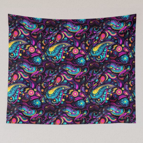 Item preview, Cyberpunk Neon Paisley Dreams #1 designed and sold by Electric-Easel.