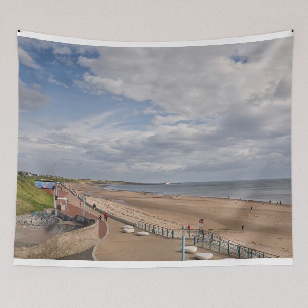 Item preview, Bright and Breezy Whitley Bay beach. designed and sold by Violaman.