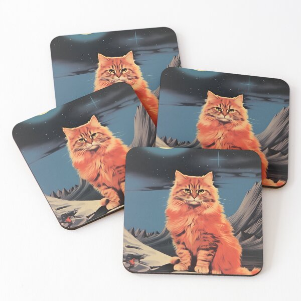 Item preview, Cosmic Landscape of Cat and Full Moon with Starry Night Sky designed and sold by Je-we.