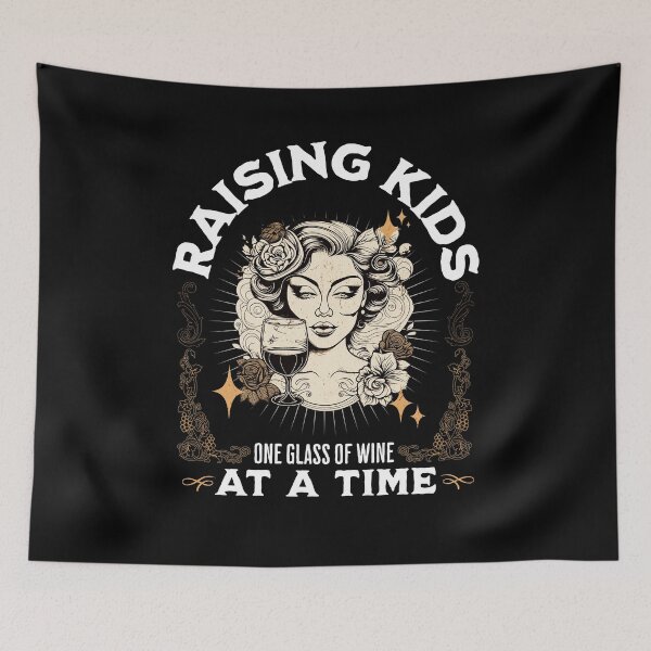 Item preview, Raising kids one glass of wine at a time | Vintage Style designed and sold by Tee-Craftify.
