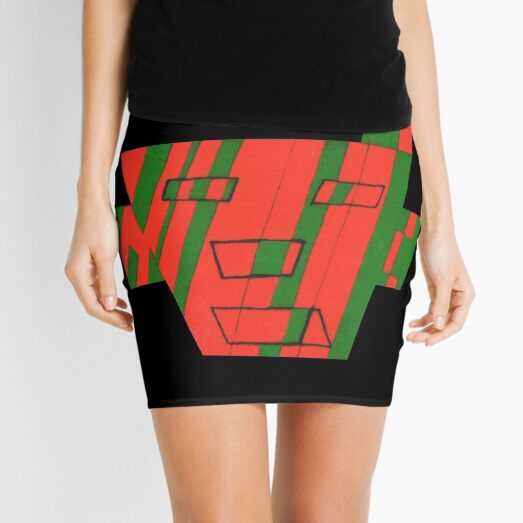 Faced The First (Facemadics colorful contemporary abstract face) Mini Skirt