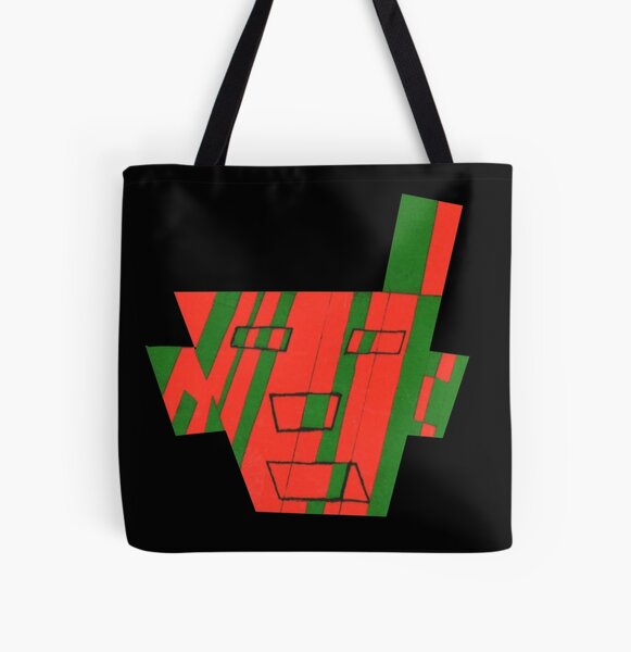 Faced The First (Facemadics colorful contemporary abstract face) All Over Print Tote Bag