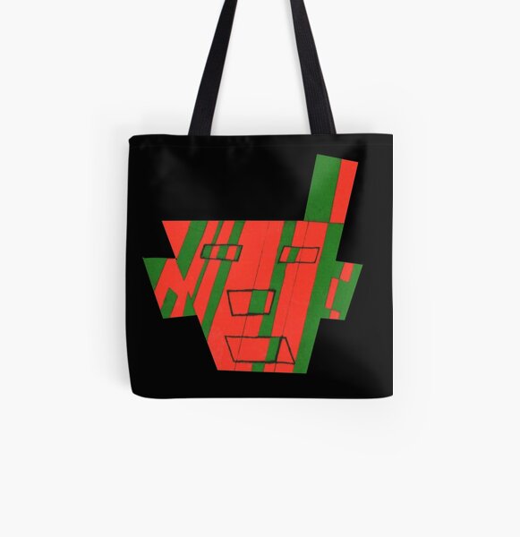 Faced The First (Facemadics colorful contemporary abstract face) All Over Print Tote Bag