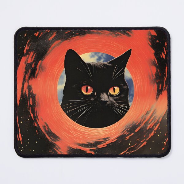 Item preview, Collage Style Cosmic Black Cat and Black Hole Accretion Disk designed and sold by Je-we.