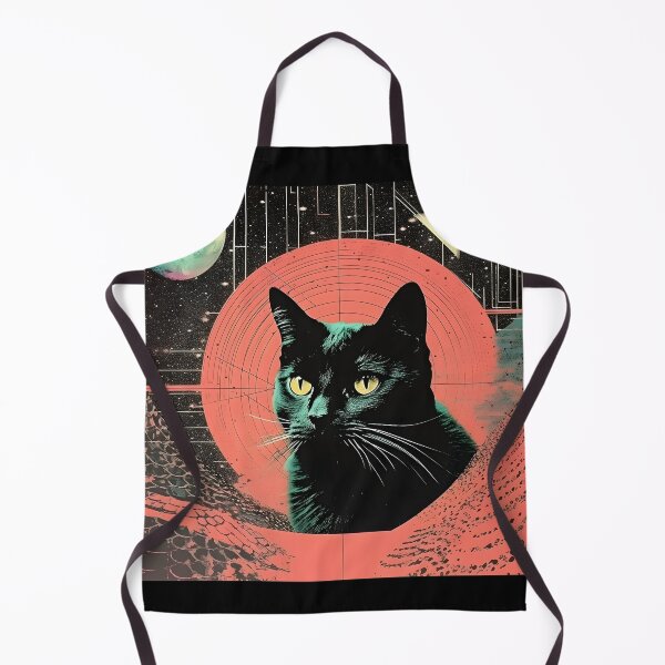 Item preview, Collage Style Black Cat and Cosmic Landscape designed and sold by Je-we.